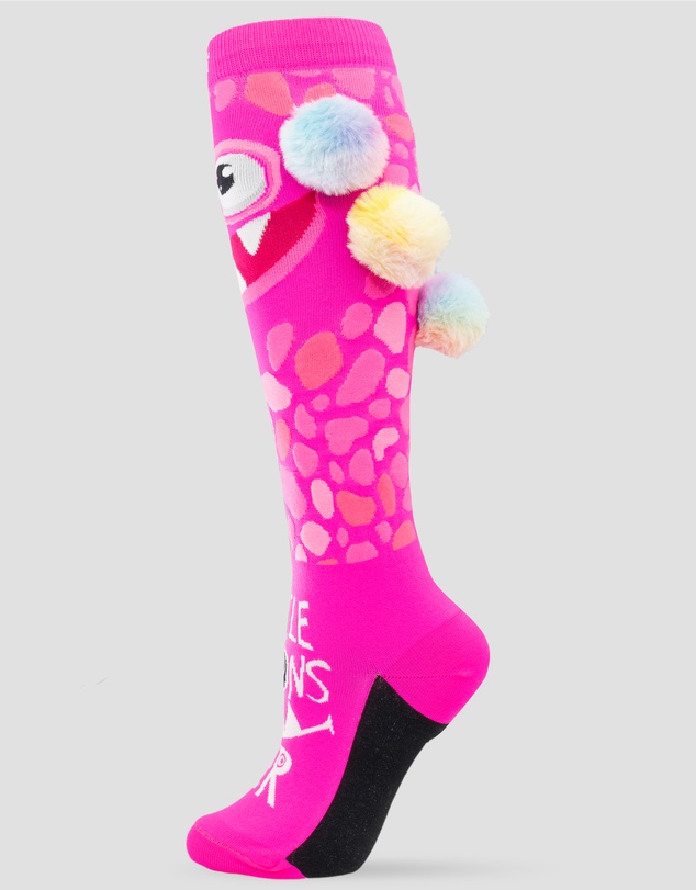 Crazy Skates - Crazy Socks Monster Pink Knee-High Socks