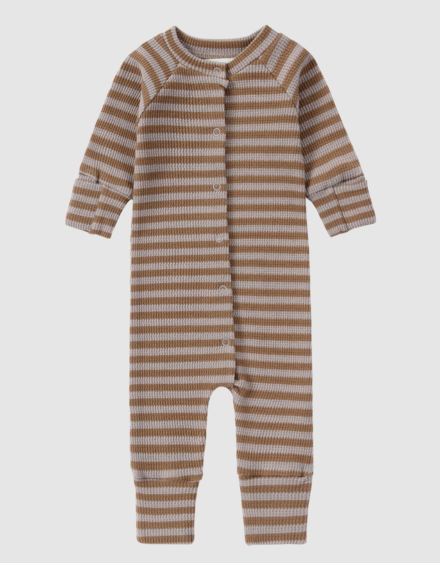 Susukoshi - Waffle Snapsuit Long Sleeves With Pants