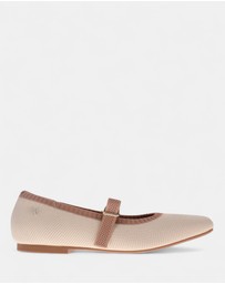 Mia Vita - Violet Mary-Jane Flats - Almond