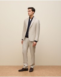 Trenery - Regular Fit Belgian Linen Blazer in Flax