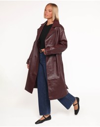 Petal & Pup - Vita Faux Leather Jacket - Burgundy