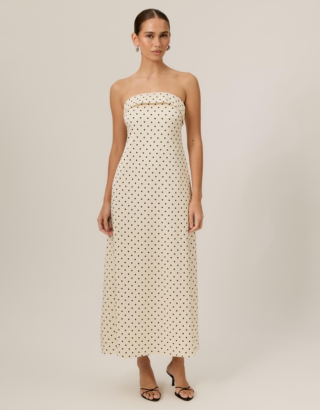 Tussah - Polka Dot Sleeveless Bias Maxi Dress