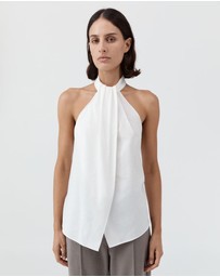 St. Agni - Oxford Halter Tie Back Top