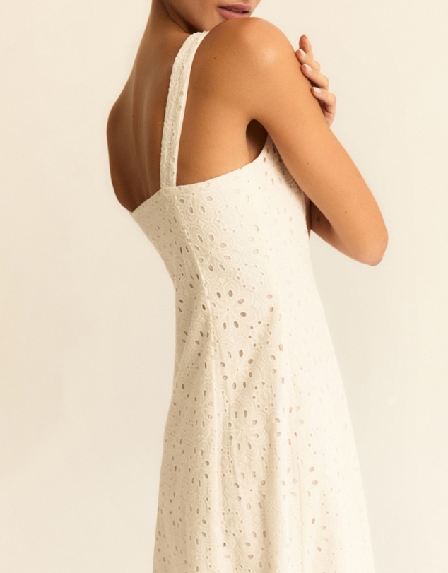 Emme - White Broderie Cotton Dress
