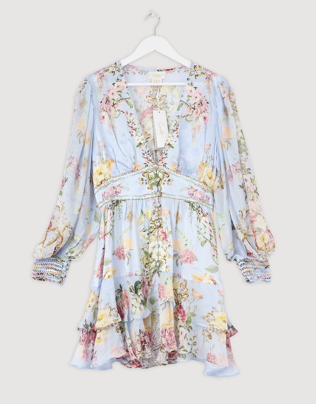 Revibe - Repaired Camilla Button Front Frill Dress - AU XL