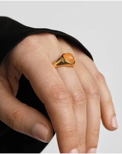 PDPAOLA - Yellow Aventurine Moon Ring