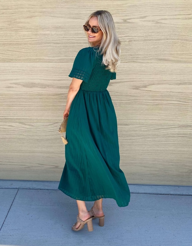 Esther & Co - Iolana Dress - Deep Green
