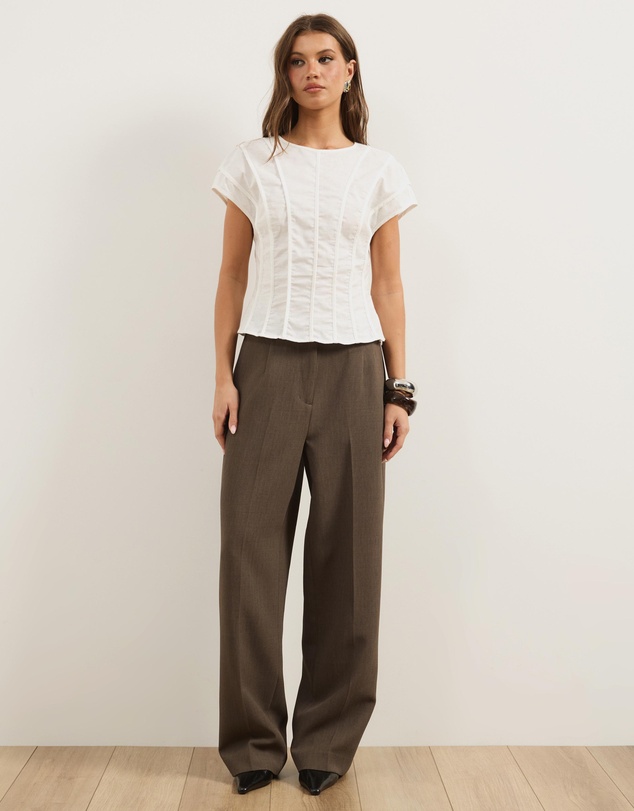 Atmos&Here - Ada Panelled Linen Blend Top