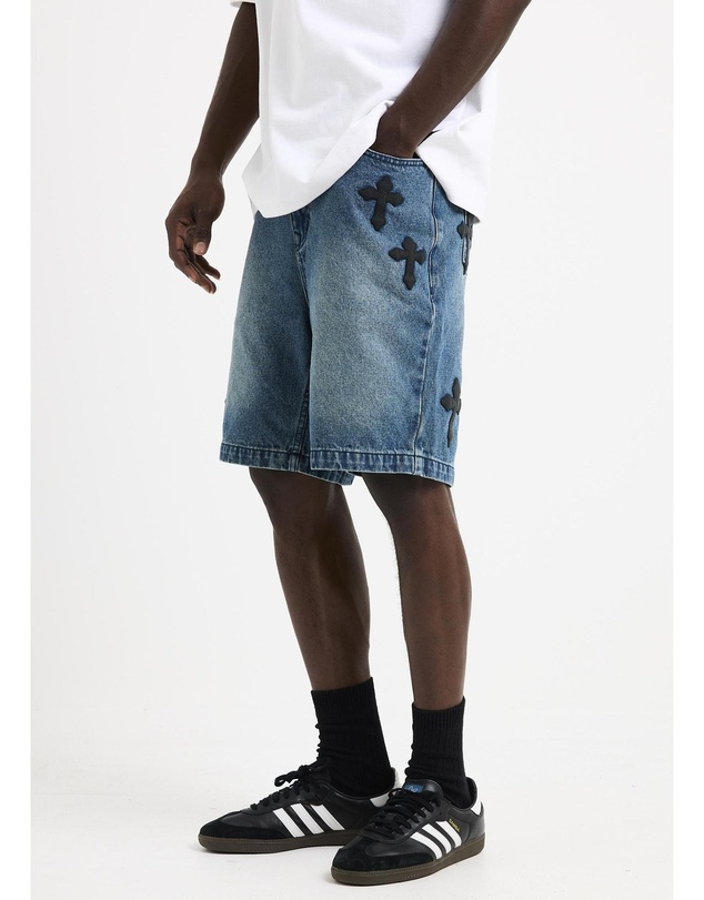 Black Noise White Rain - Armour Denim Shorts