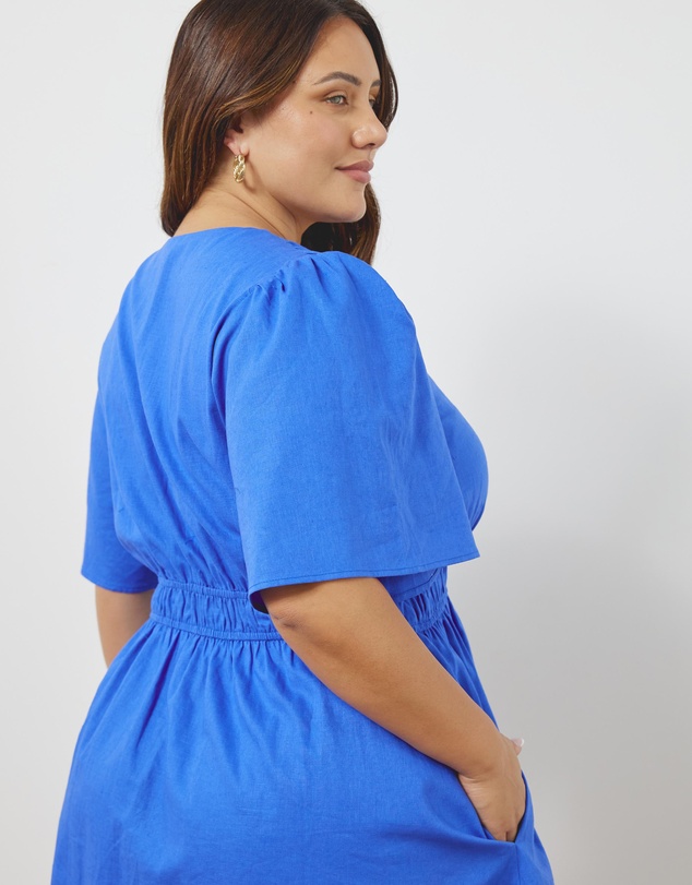 Atmos&Here Curvy - Jasmine Linen Blend Mini Dress