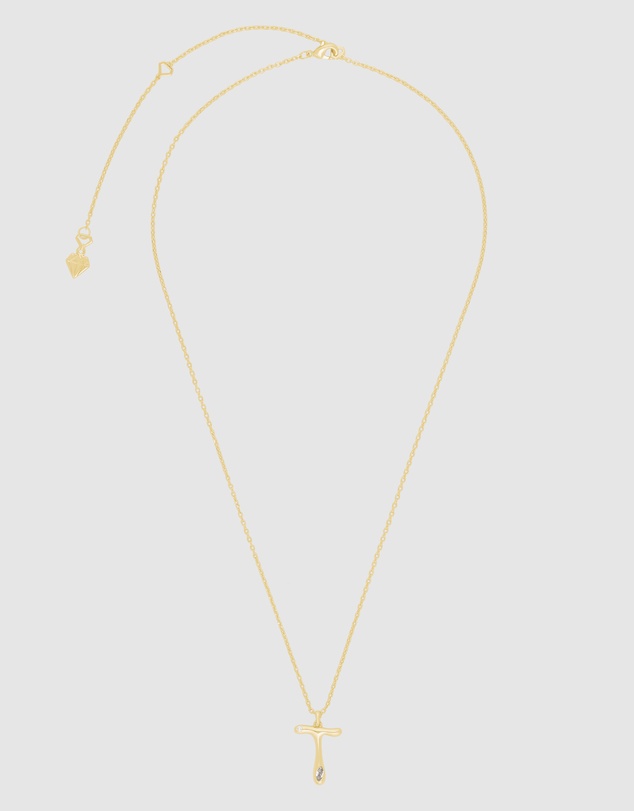 Wanderlust + Co - Alphabet Bubble Pendant Necklace - Letter T
