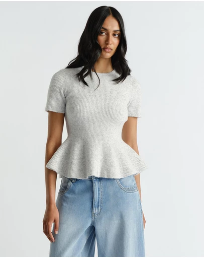 Decjuba - Amalia Peplum Knit Tee