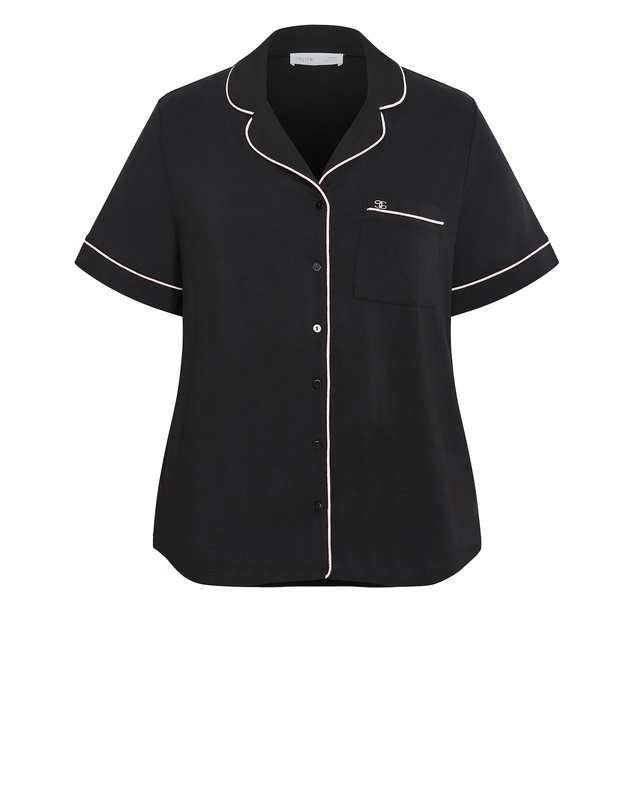 City Chic - Plus size Signature Pyjama Shirt - black