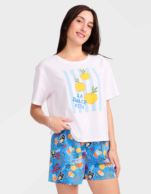 Mitch Dowd - Mitchdowd La Dolce Vita Cotton Pyjama Set