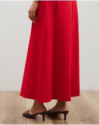 Atmos&Here - Stephanie Linen Blend Wrap Front Midi Dress