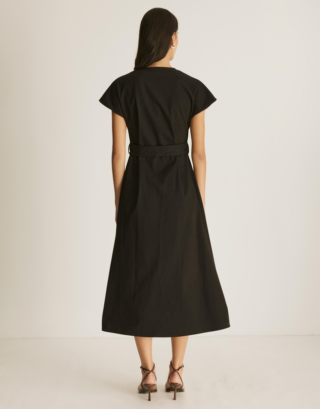 Atmos&Here - Zoe Cotton Twill Belted Midi Dress