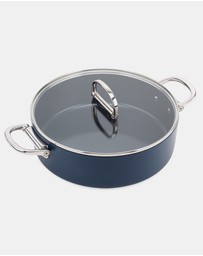 Joseph Joseph - Space Non-stick Shallow Casserole Pan with Folding Handles and Lid - 28 cm