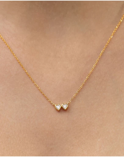 SAINT VALENTINE - Two Of A Kind Heart Necklace - Gold