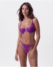 Bras N Things - Vamp Eternity Push Up 1/4 Cup Bra - Dark Purple