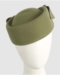 Max Alexander - Felt Olive Pillbox Hat