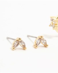 Lovisa - Gold Plated Brass Cubic Zirconia Hoop Earrings 4-Pack