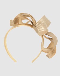 Max Alexander - Leather Leafs Gol Headband Fascinator