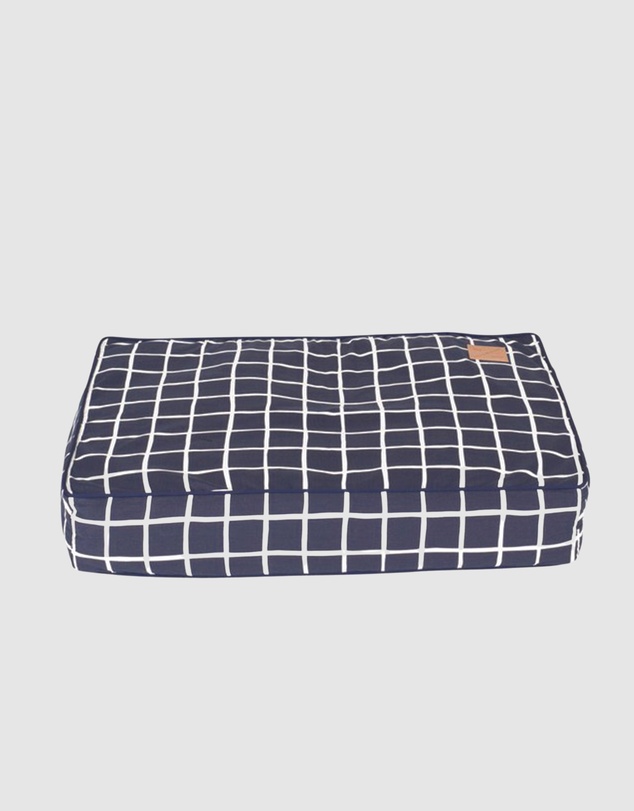 Mog & Bone - Classic Cushion Dog Bed - Navy Check Print