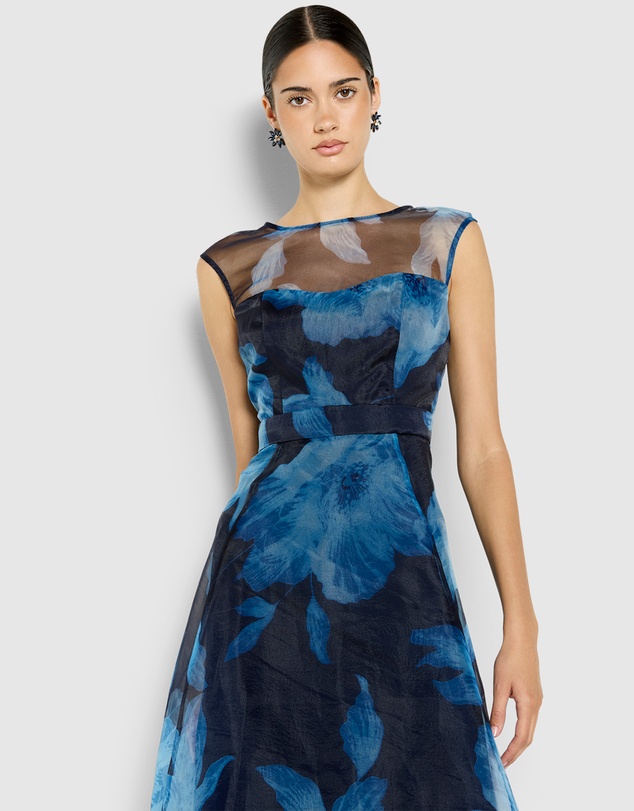 Montique - Christiana Printed Organza Dress