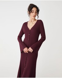 Forcast - Danica V-Neck Rib Knit Dress