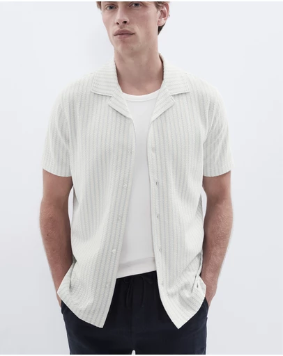 UNISON - Stripe Seersucker Button Thru