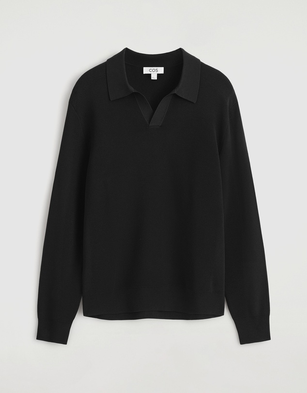 COS - Textured Knitted Polo Jumper