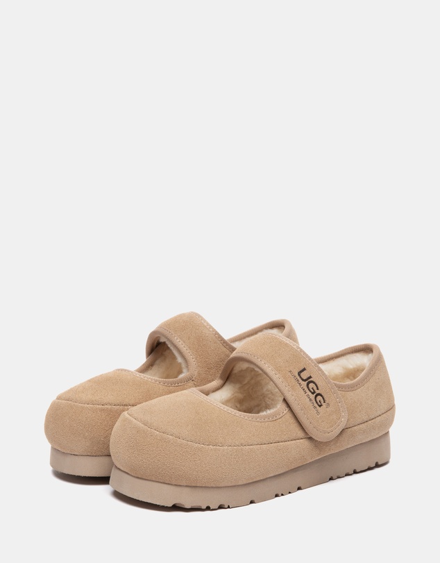 EVERAU - Australian Shepherd Ugg Millie Kids Cow Suede Upper Loafer Oxfords Flats