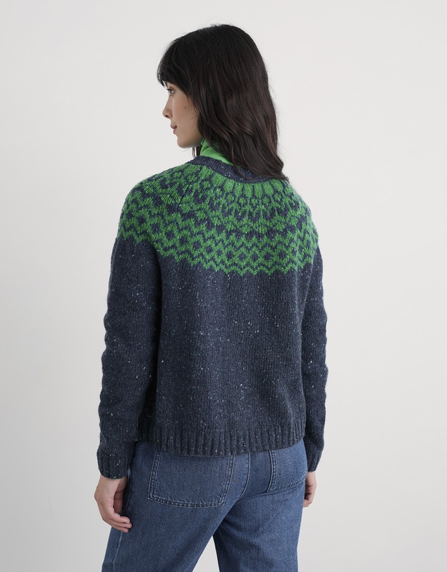 Seasalt - Seasalt Cornwall Navy Port Kinnis Fair Isle Cardigan