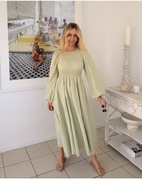 Esther & Co - Iolana Dress - Soft Khaki Long Sleeve