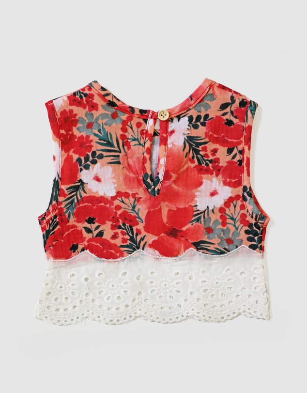 WITH LOVE FOR KIDS - Cotton Muslin Lace Top - Babies - Kids