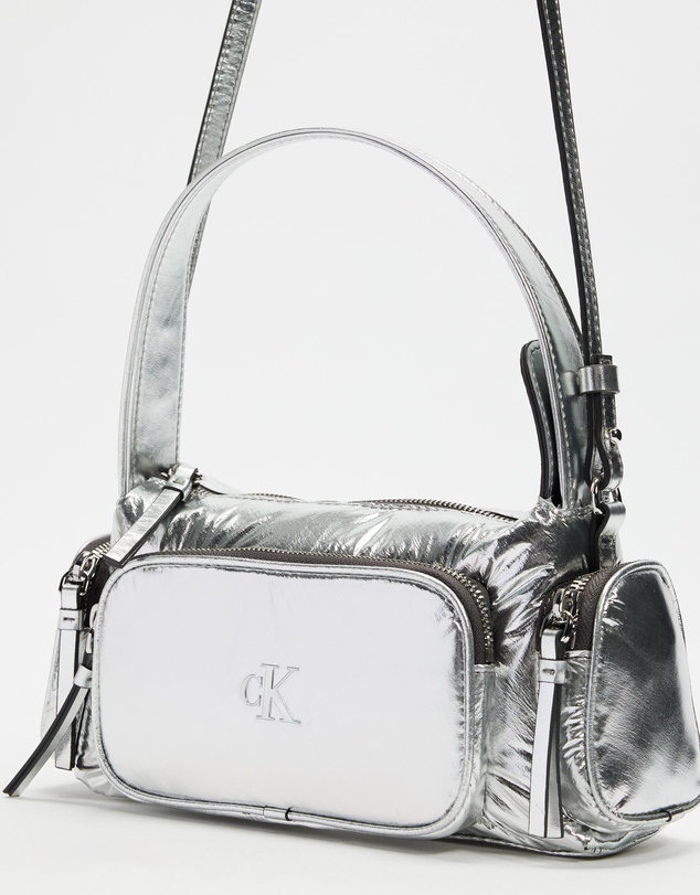Calvin Klein - Pocket Silver Nylon Small Bag