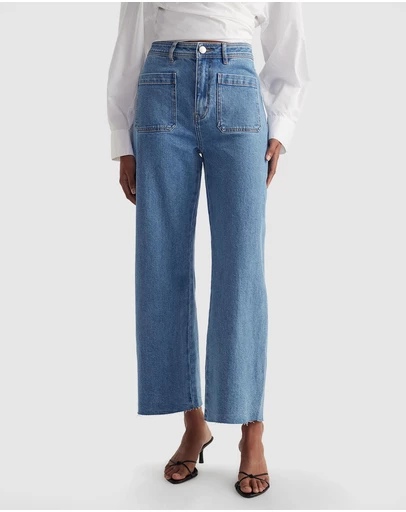 Decjuba - Darcy Cropped Wide Leg Jeans