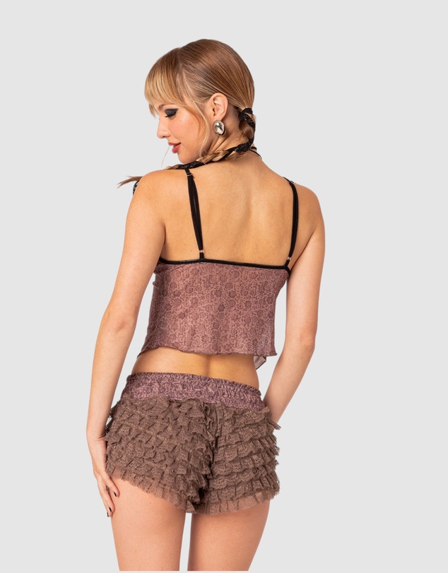EDIKTED - Janis Floral Ruffled Tank Top