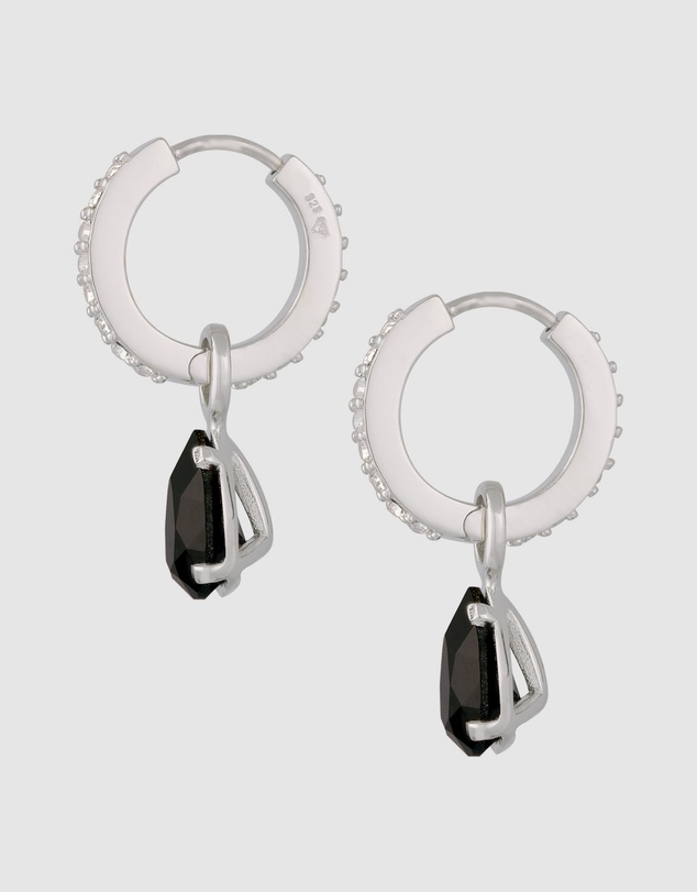 Elli Jewelry - Crystal Teardrop Hoop Earrings in 925 Silver
