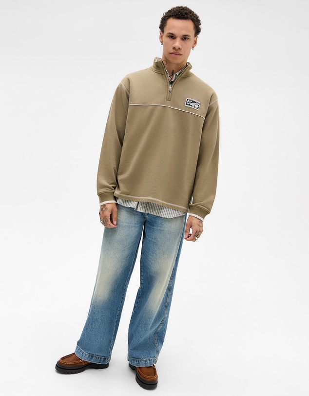BDG By Urban Outfitters - BDG Dust Mock Neck Half Zip Sweat