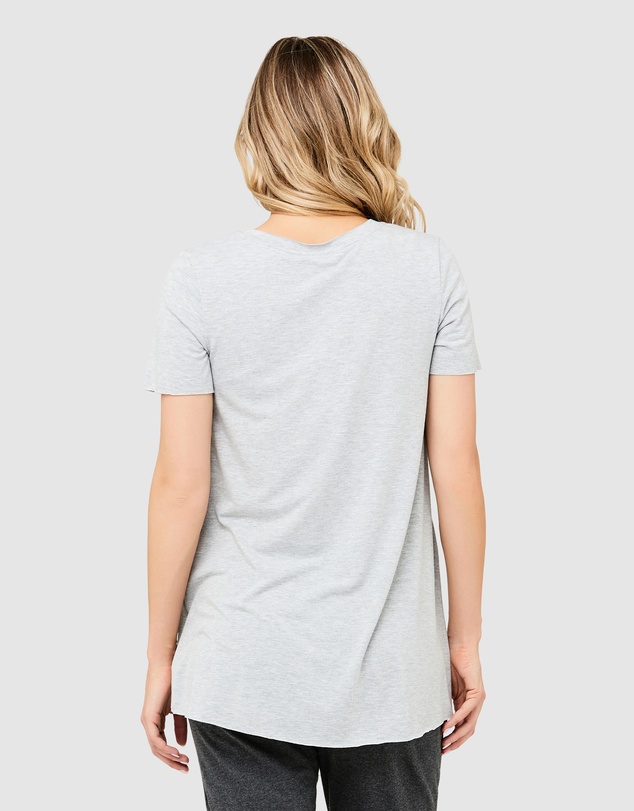 Ripe Maternity - Short Sleeve Raw Edge Nursing Top