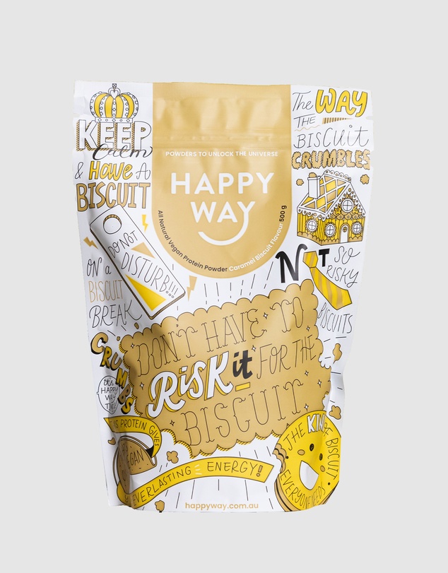 Happy Way - Caramel Biscuit Vegan Protein Powder