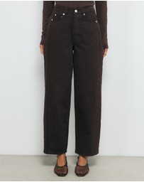 AERE - Mid Rise Straight Leg Jeans