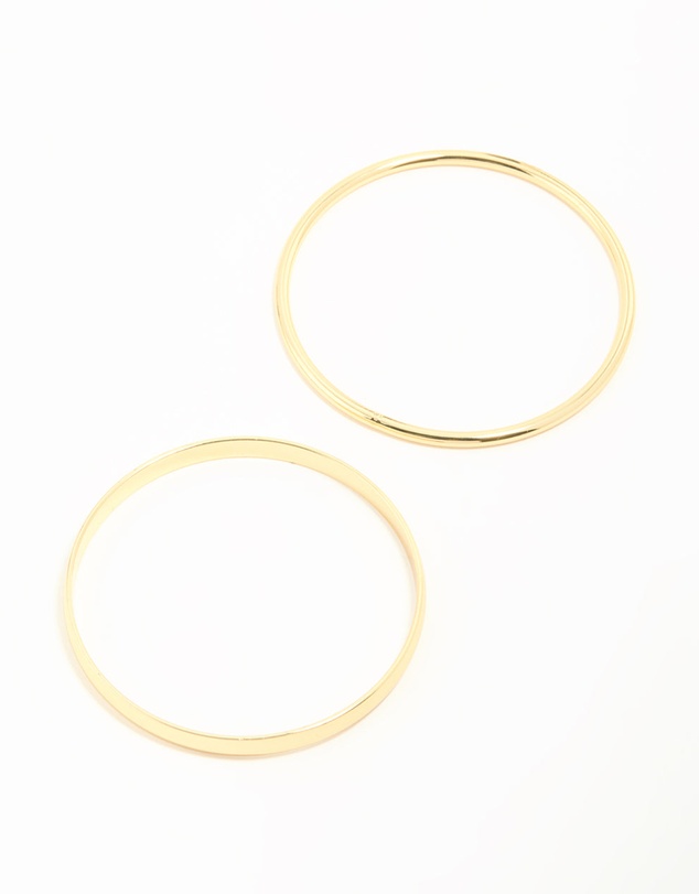 Lovisa - Gold Plated Smooth Bangles 2-Pack
