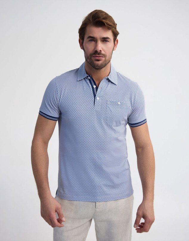 Oxford - Milo Print Jersey Polo With Pocket