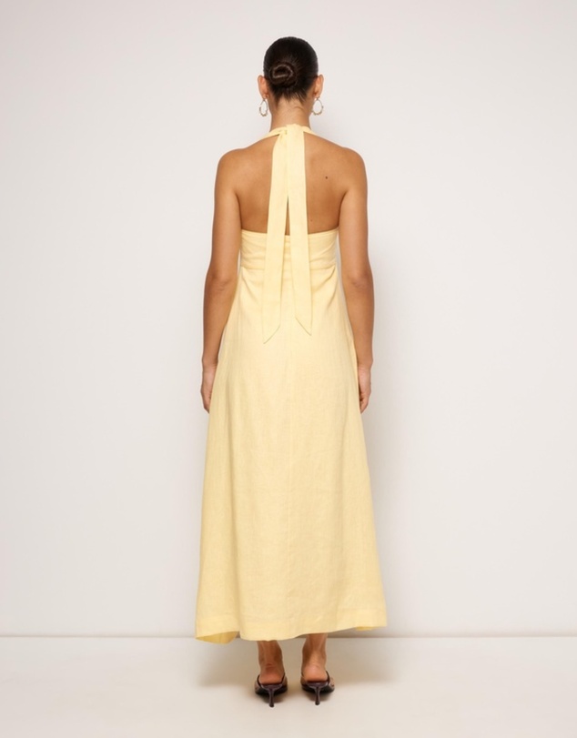 Revibe - Repaired AERE Lylah Linen Midi Dress - AU 8