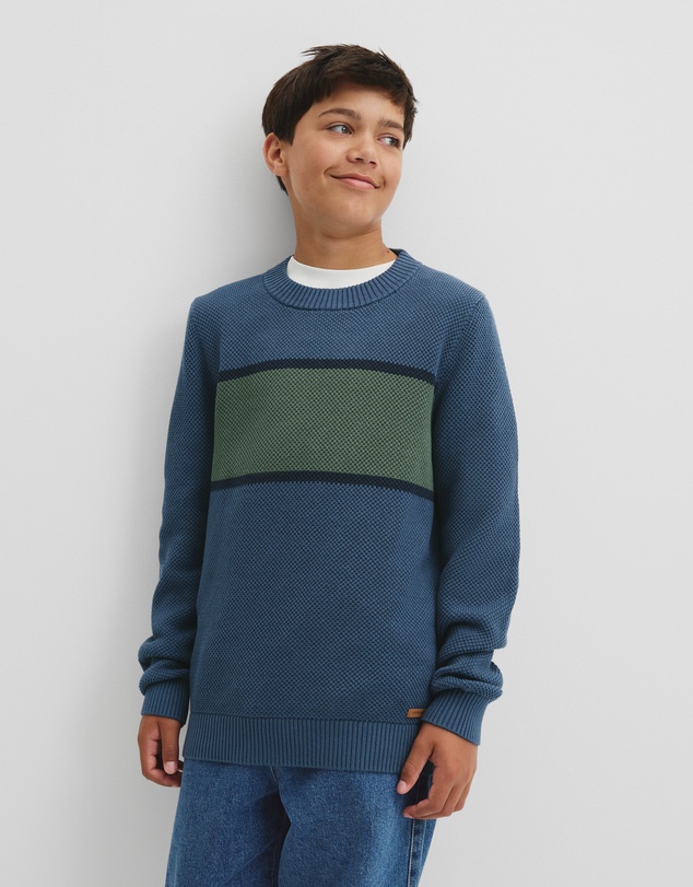 Country Road - Teen Australian Cotton Stripe Textured Knit