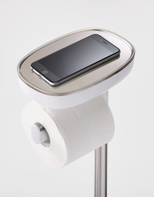 Joseph Joseph - EasyStore™ Stainless Steel Toilet Roll Holder (White)
