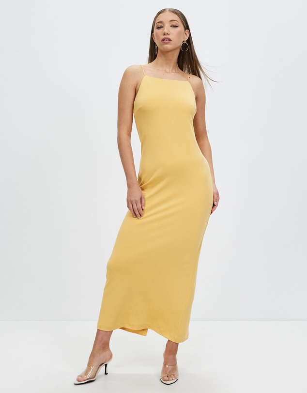 Third Form - Mode Straight Neck Maxi Dress