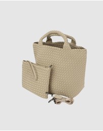 Chuchka - Woven Neoprene Shoulder Tote - Beige